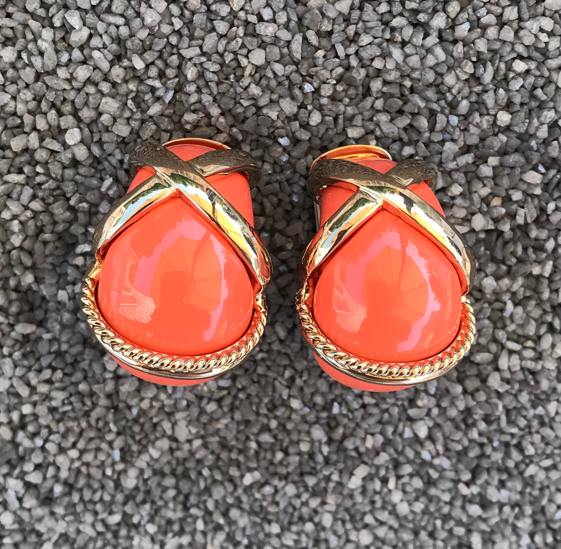 Gold Rope with Colors Clip Earring