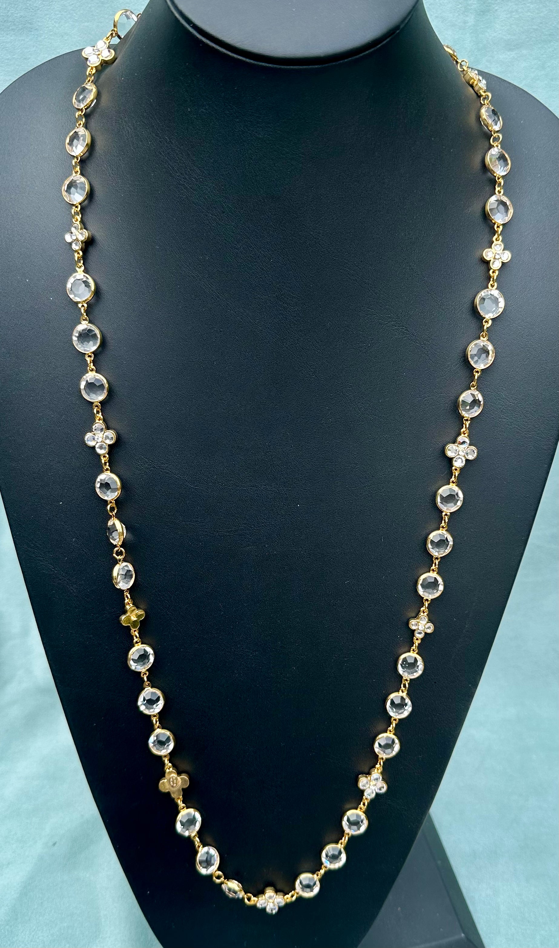 Gold Slip On with Round Crystals 33"