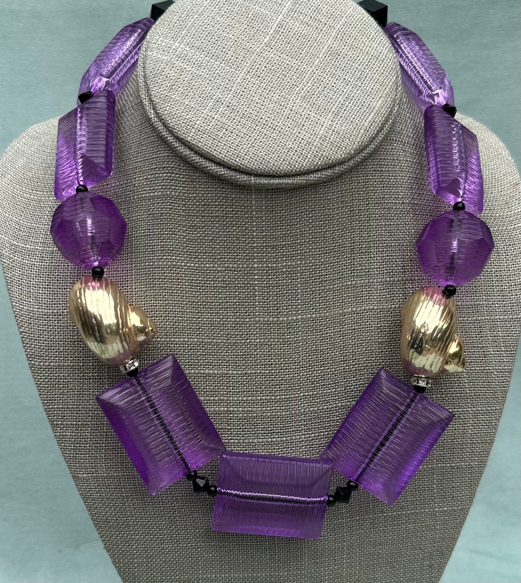 Neon Beads with Gold Shells