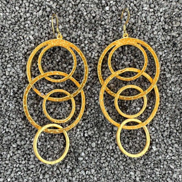 3.5" Hammered Satin Gold Circles