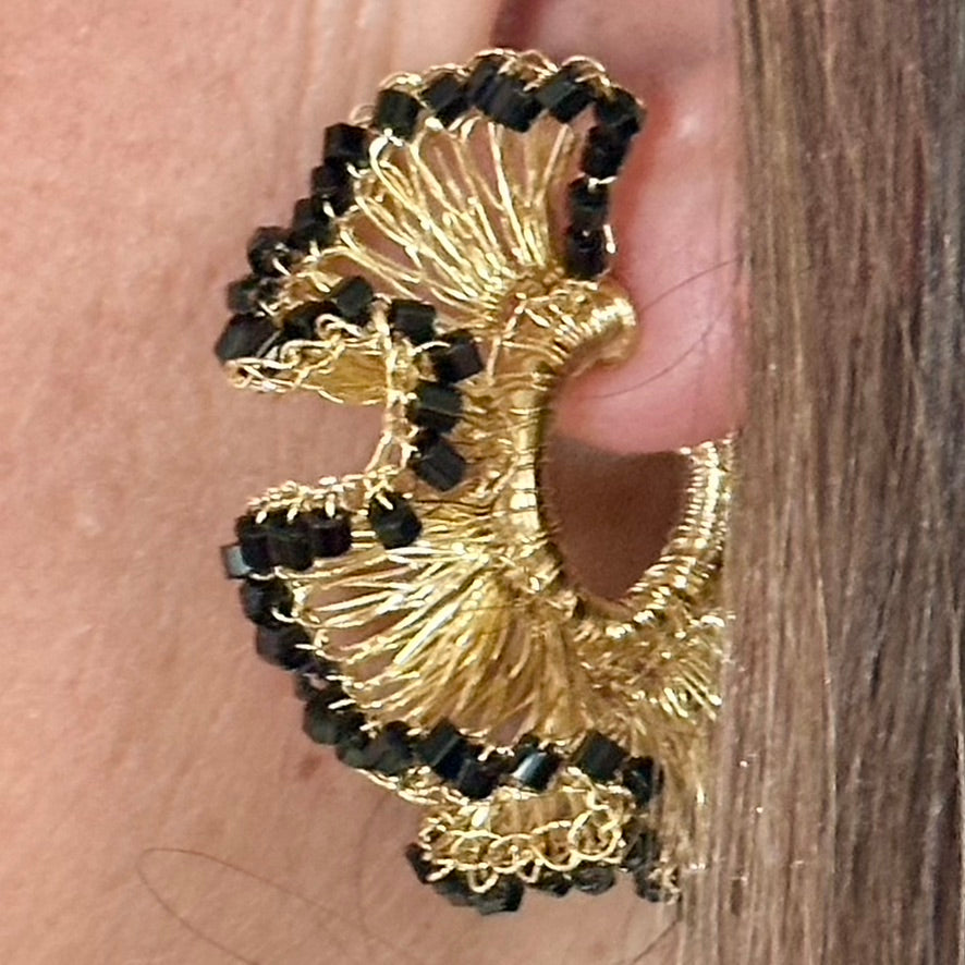 Small Ruffled Hoops in Color Rio