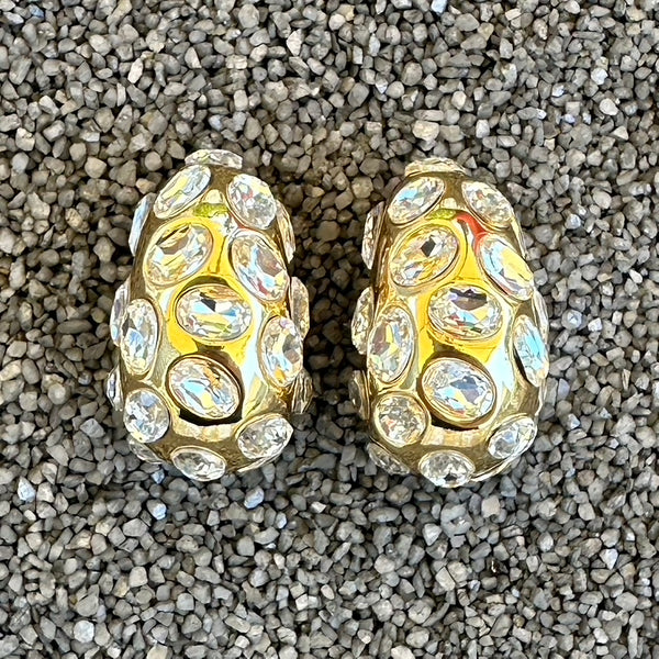 1.5" Gold w Crystals Dome