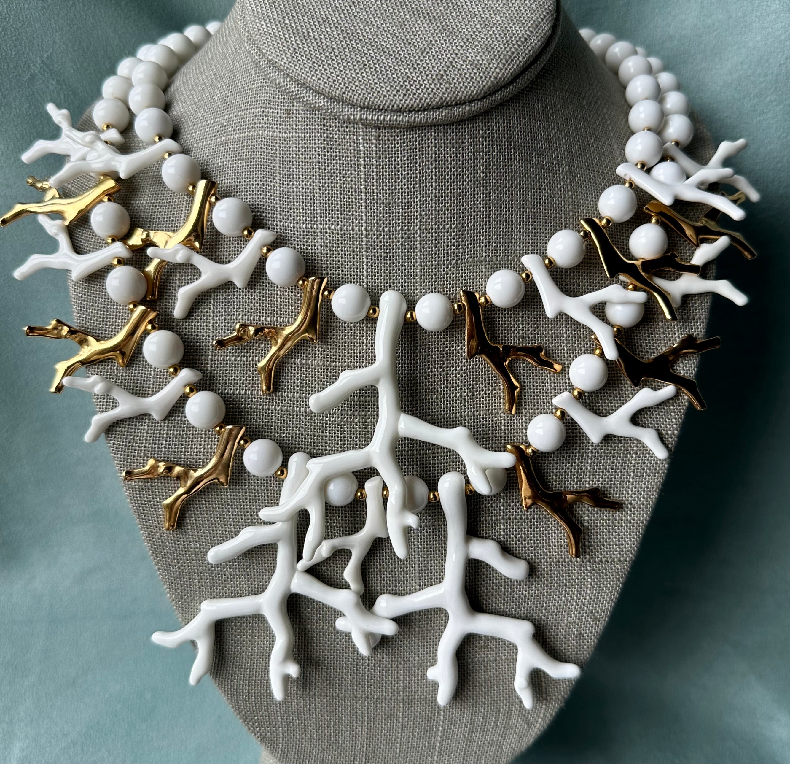 2 Row Branch  in White and Gold