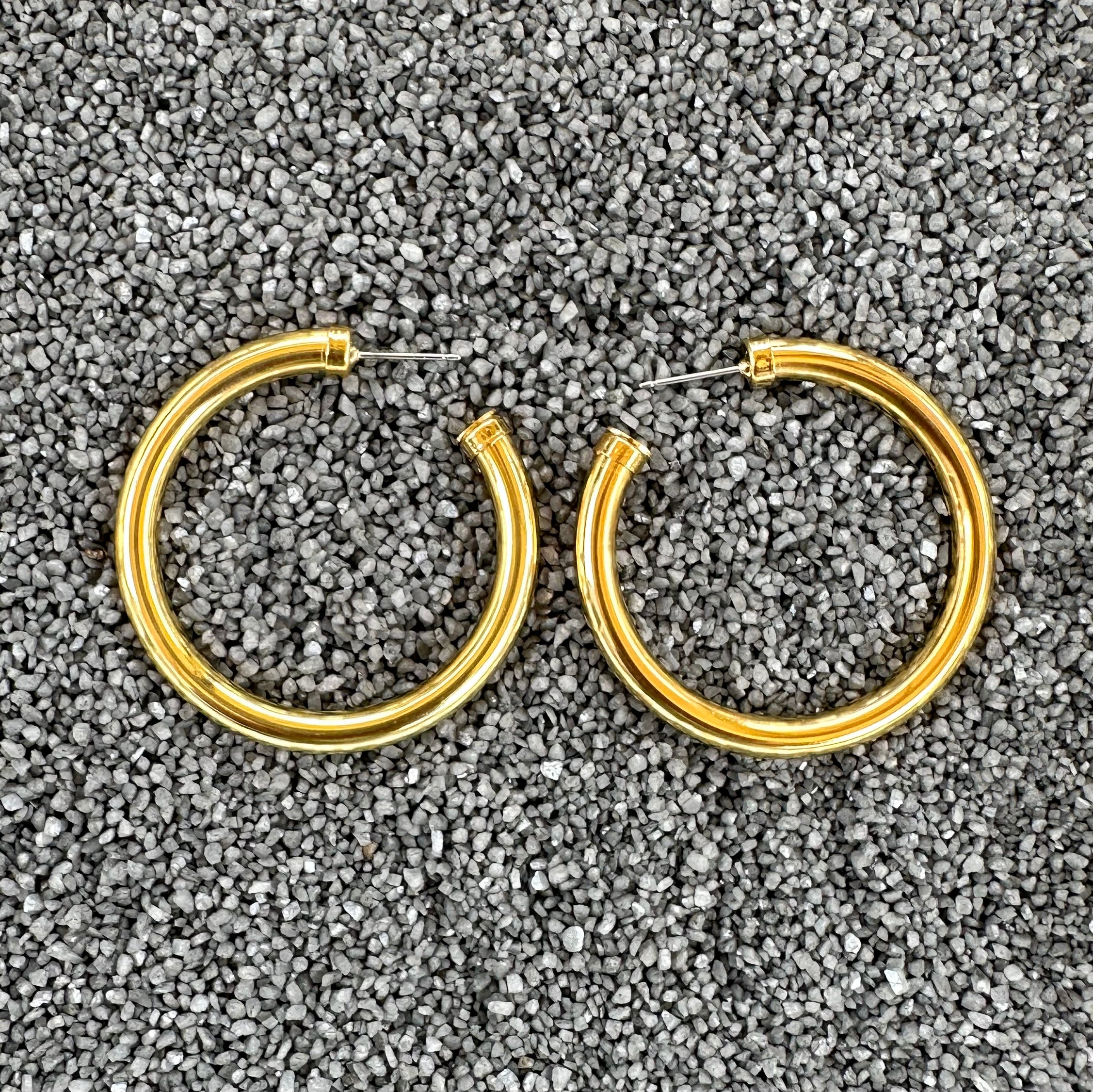 Large Polished Tube Hoops