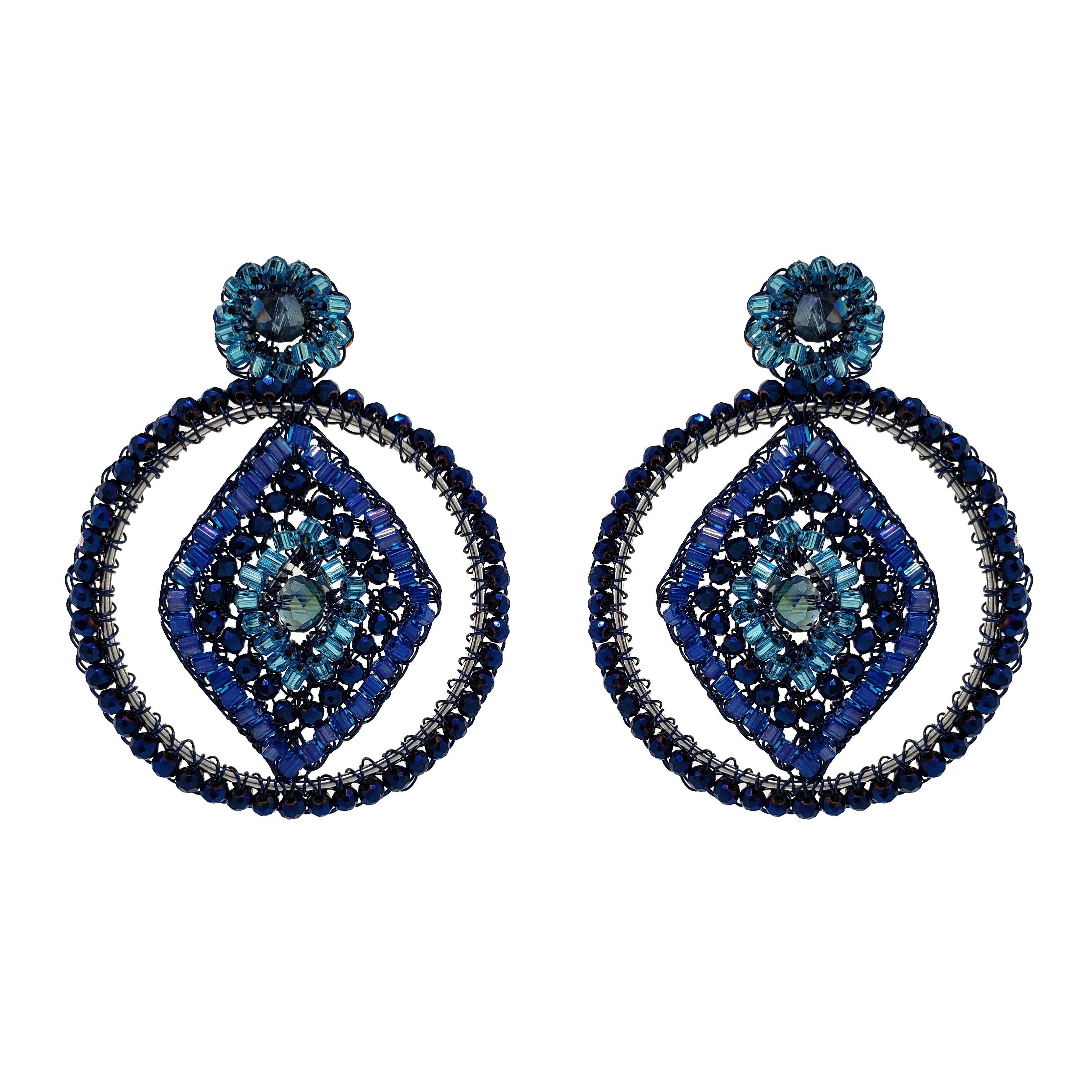 Diamond in a Circle Blue