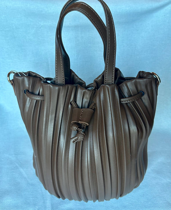 Pleated Bucket Bag in Colors