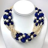 6 Row Freshwater Pearls Carved Colors
