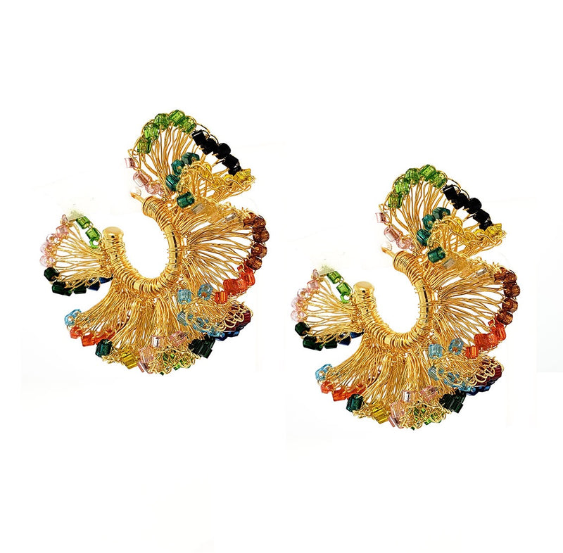 Small Ruffled Hoops in Color Rio