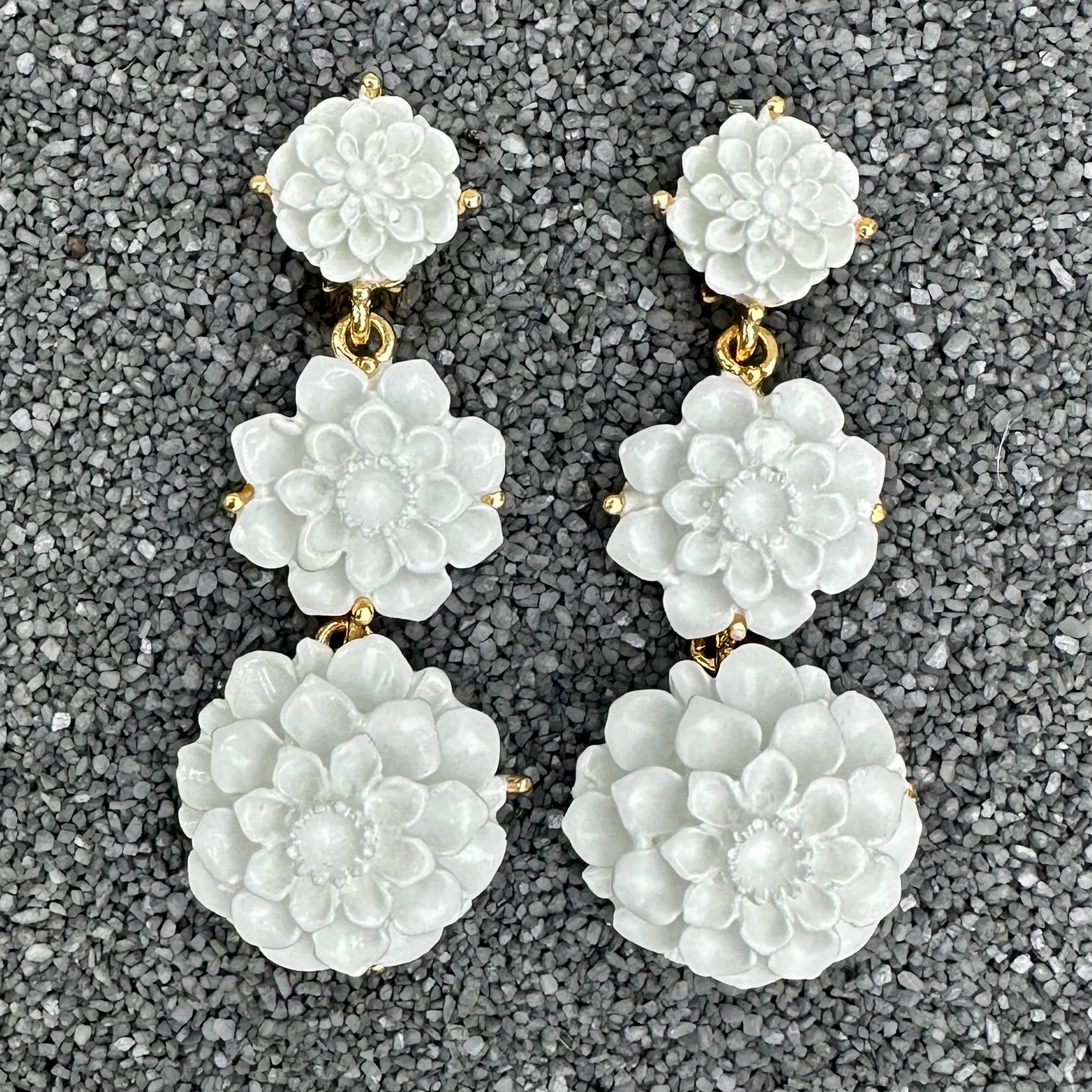 Polished Gold and White 3" Drop