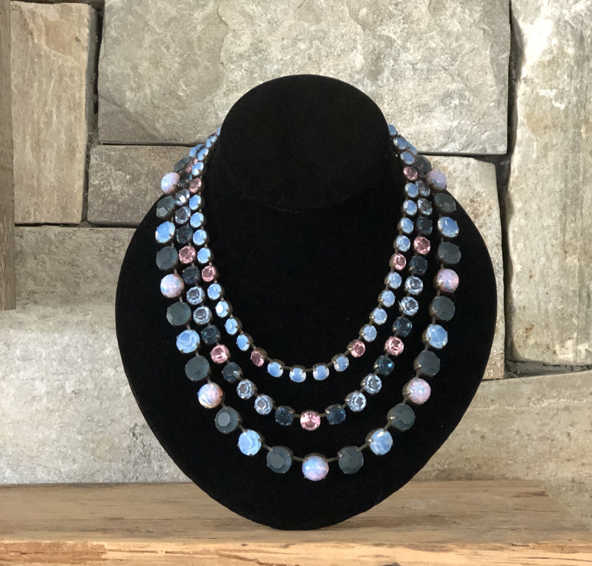 3 Strands Crystals Necklaces