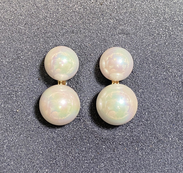 Double Pearl Clip Earring