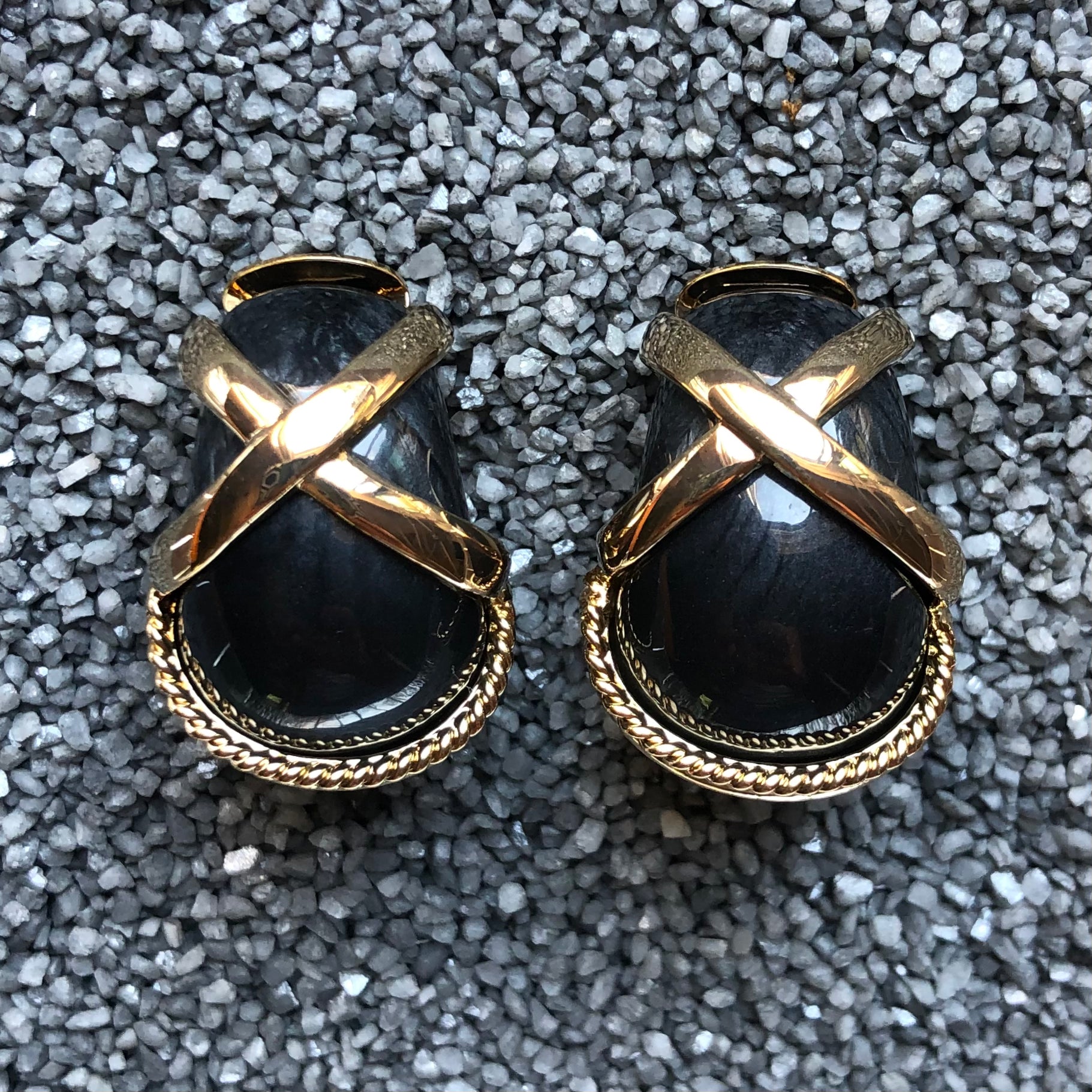 Gold Rope with Colors Clip Earring