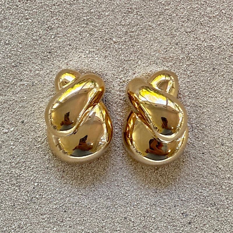 Gold Twist Clip Earring
