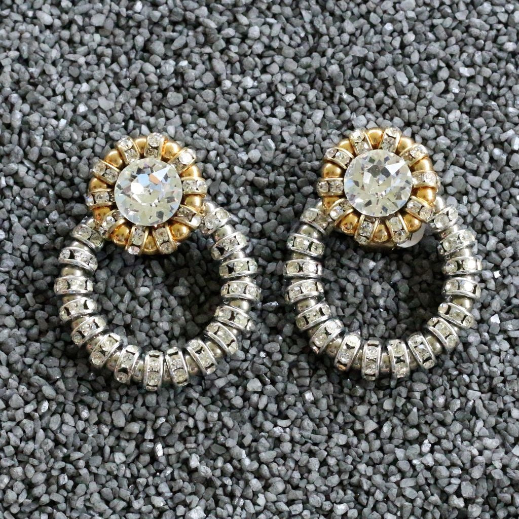 Joyce Loops Silver Gold & Crystal