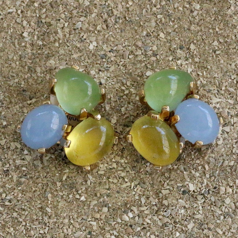 Vcexclusives: Tri Colored Drops Pale Blue Green Yellow