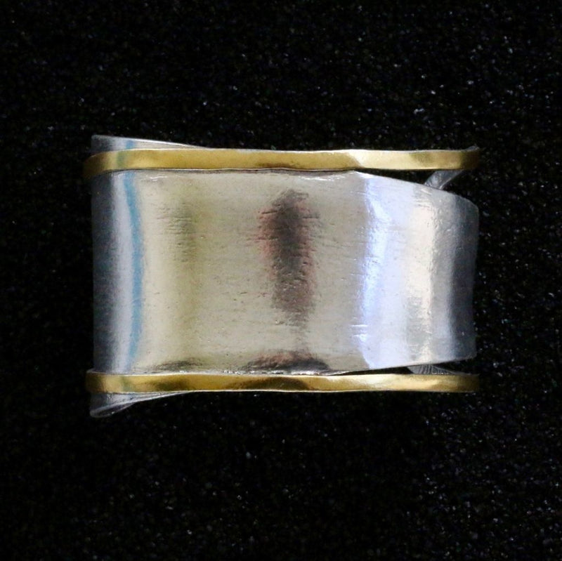 Ksultan: Modeled Silver Cuff With Gold