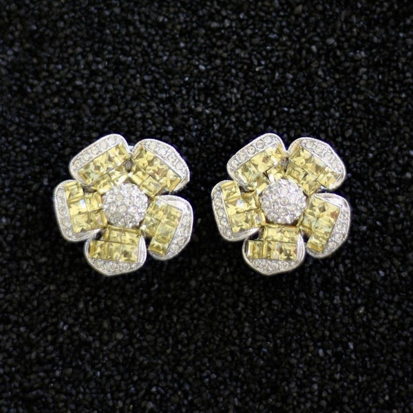 Jardin: Clear & Yellow Crystal Flower Med