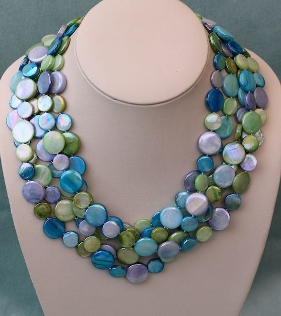 Vcexclusives: Chimes Glass Beads Blues/Greens