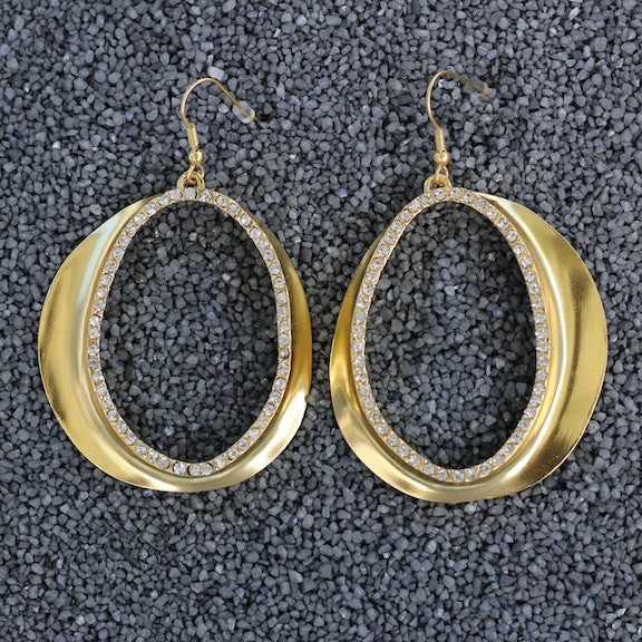 Ksultan: Gold Op Swirl Dangles Pierced