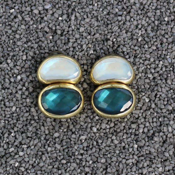 Opal And Aqua Clip Earring