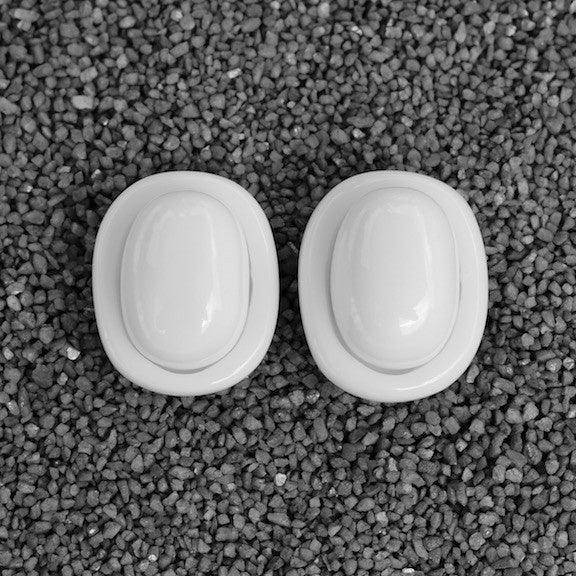 White Oval Buttons