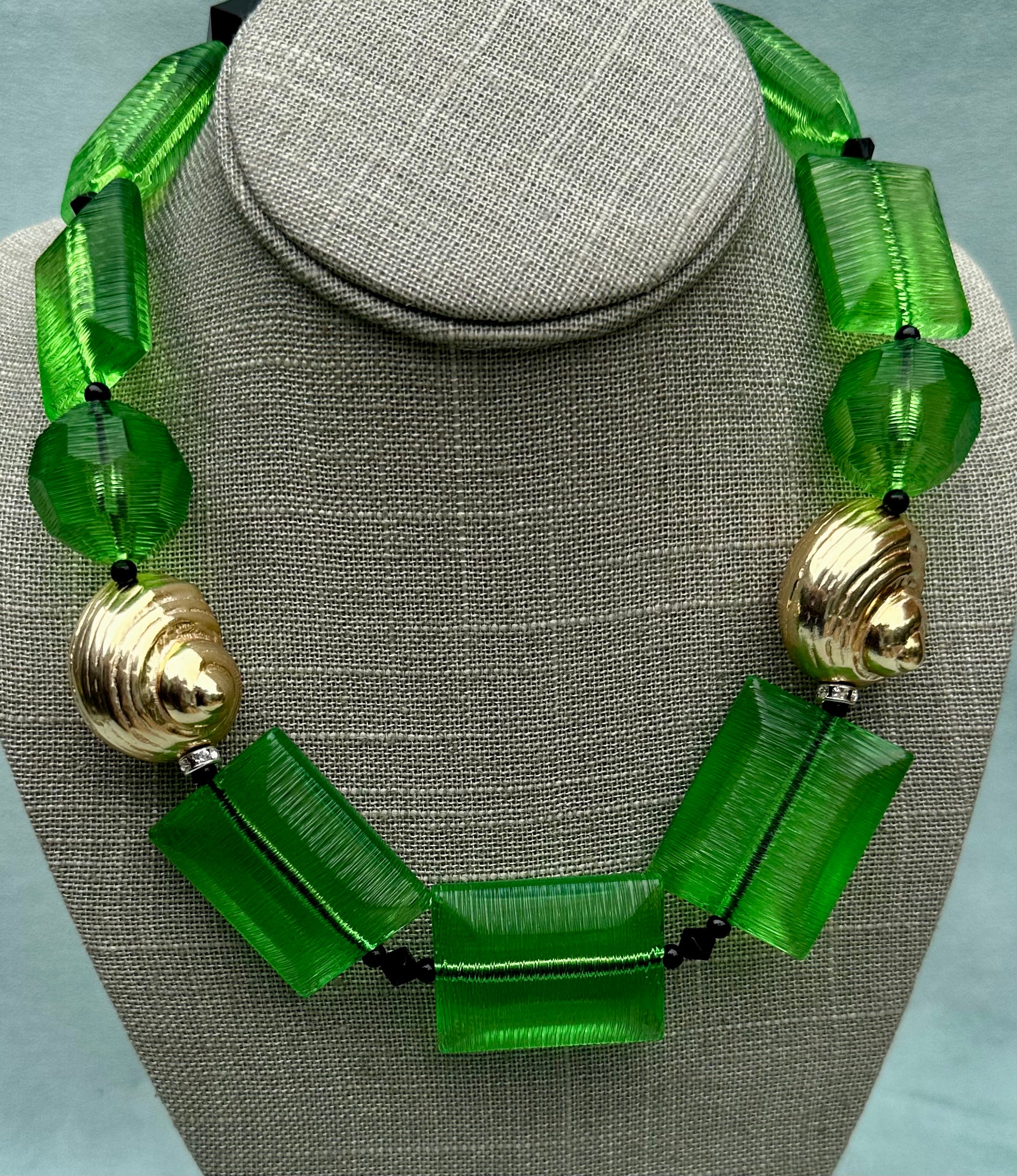 Neon Beads with Gold Shells