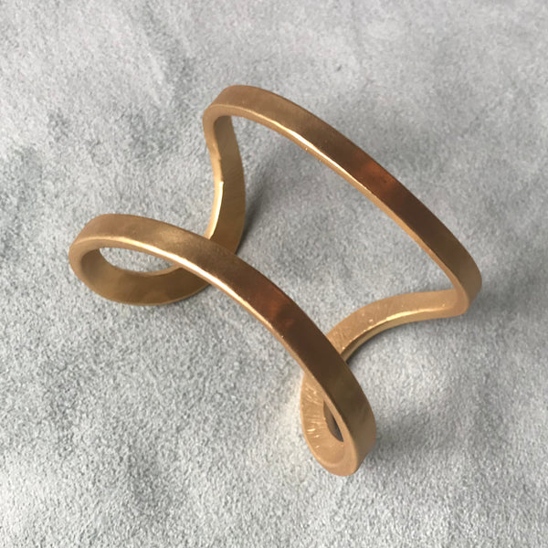 Free Form Thin Hammered Gold Cuff