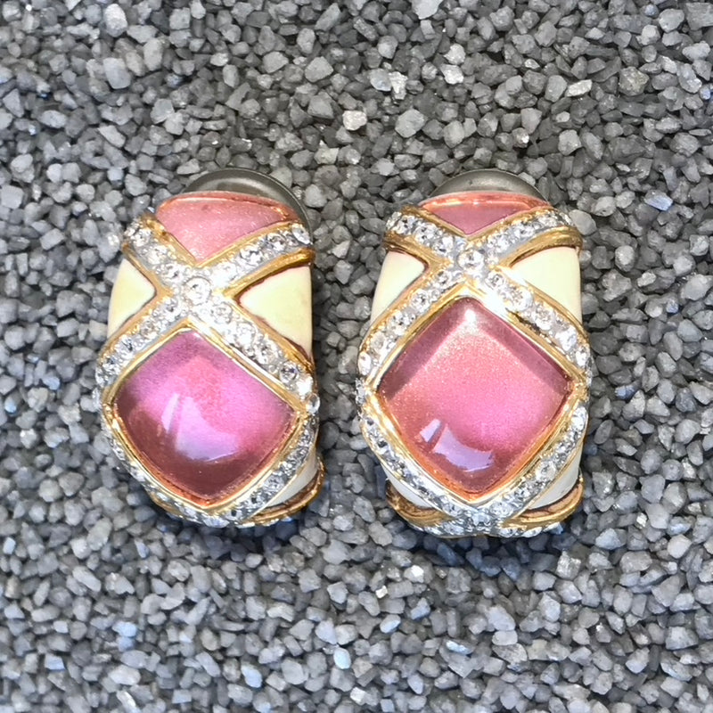Pink Cats Eyes w/CZ's