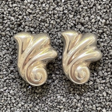 Silver Flutes Clip Earring