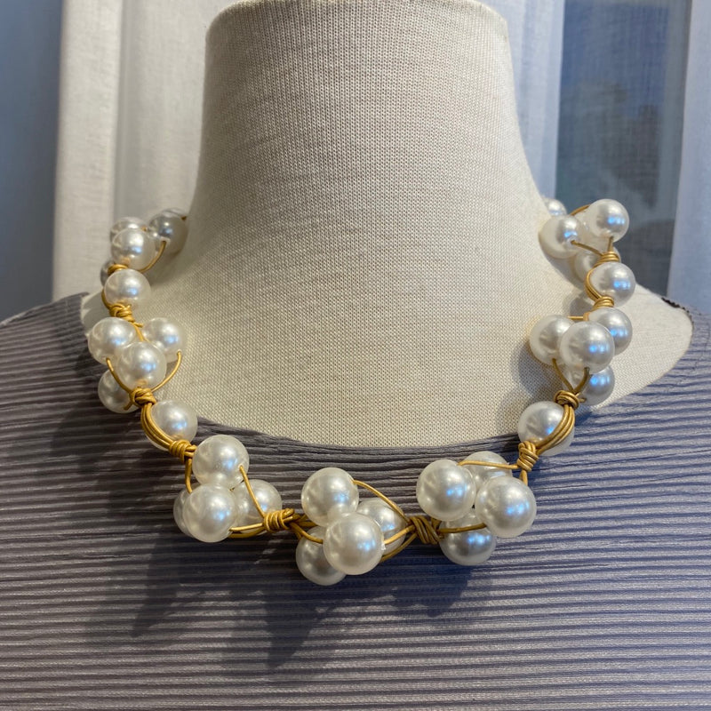 White Pearl Clusters Gold