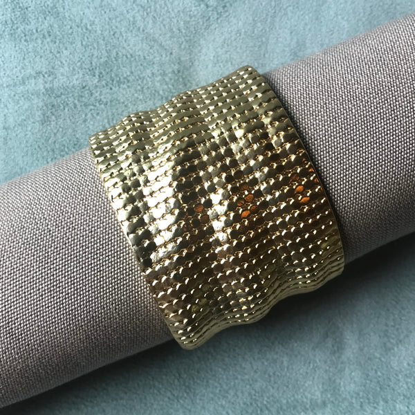 Satin Gold Cuff with Pressed Dots
