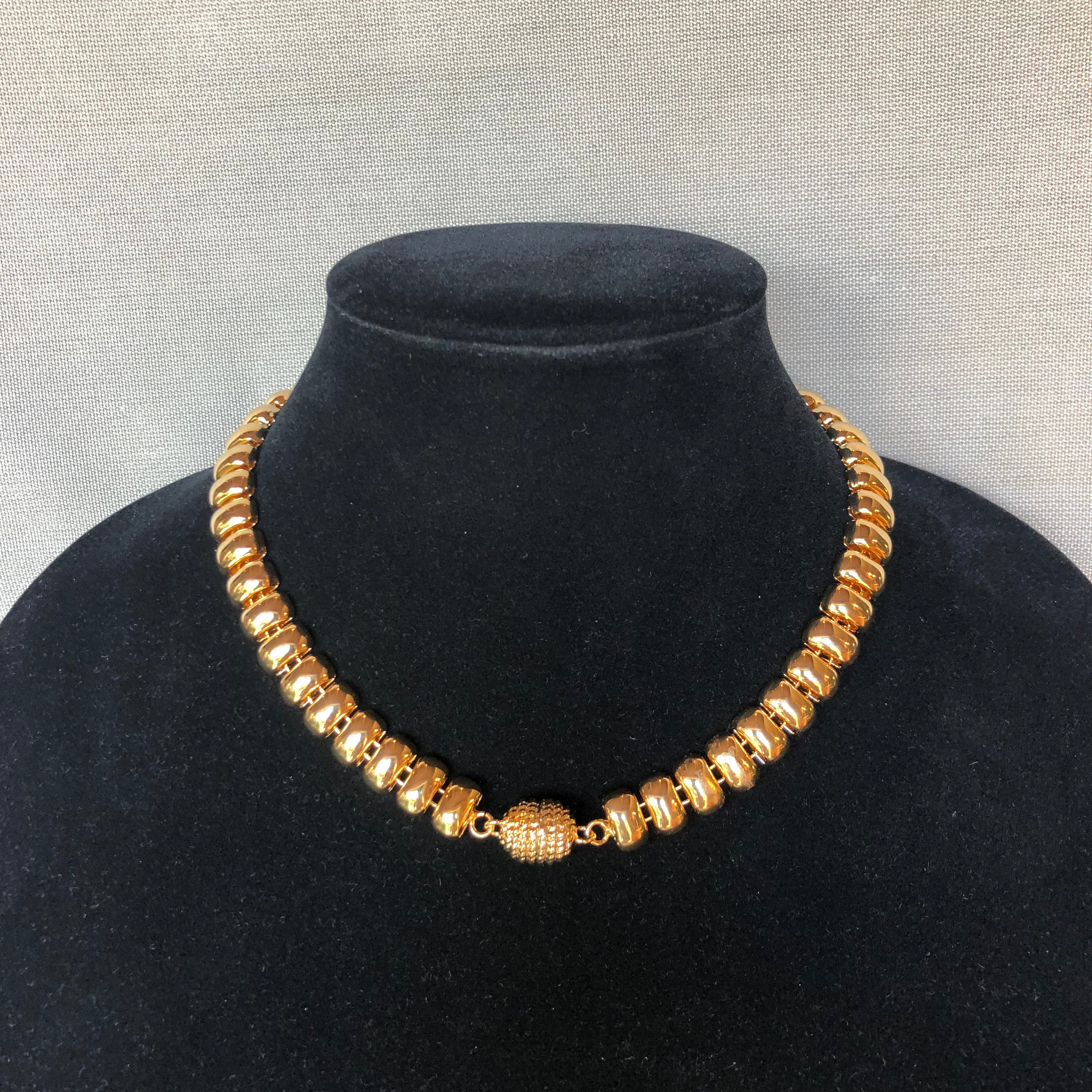 Connected Gold Oval Beads with Magnets