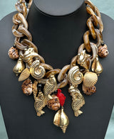 Choker with Fish and Shells on Links