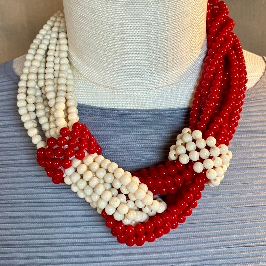 Double Knot White Red