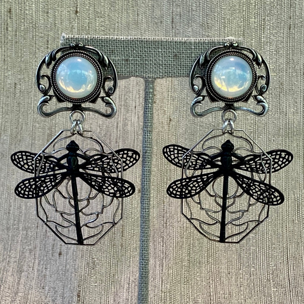 Silver Black Dragonfly