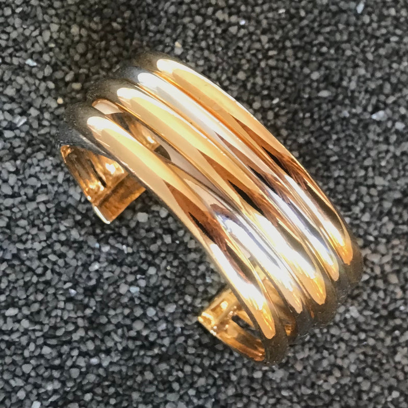 Smooth Ribbed Cuff Gold / Silver