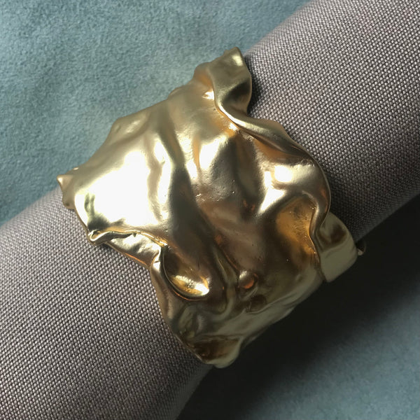 Satin Gold Free Form Cuff