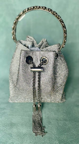 Drawstring Rhinestone Bag in Colors