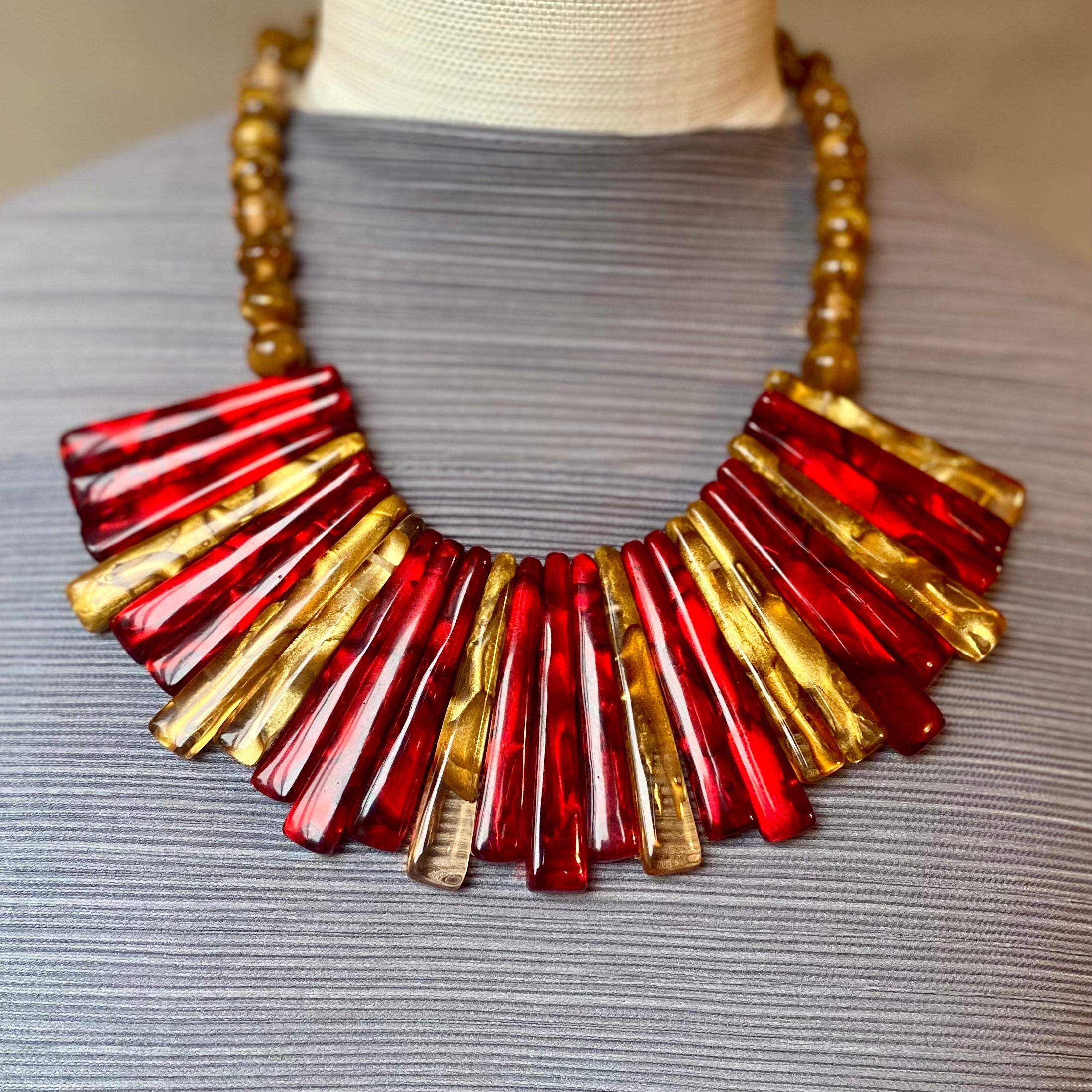 Selena  Bib / Chopsticks Ruby Gold
