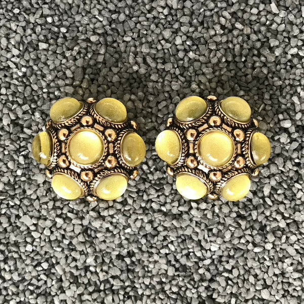 Gold Yellow 7 Dot Button