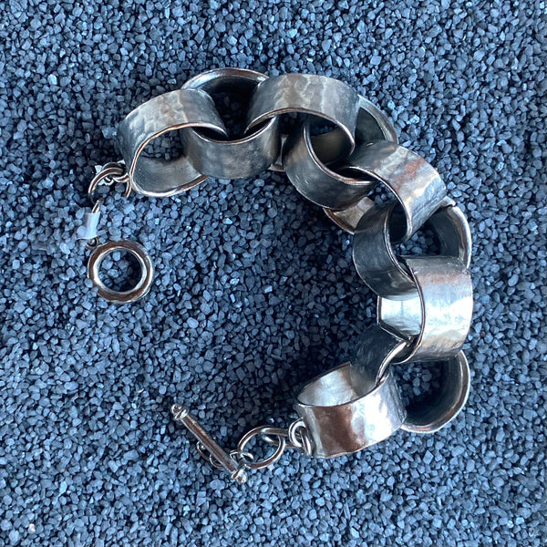 Hammered Silver Links