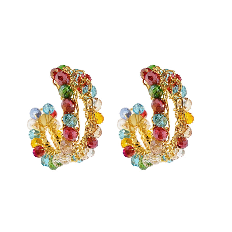 Beaded Double Hoops Nina