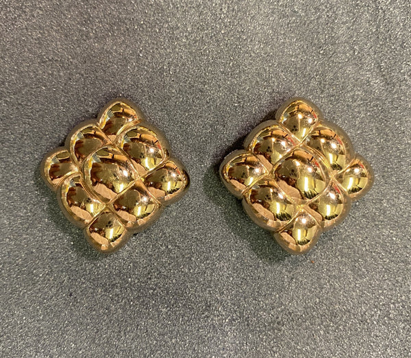 Gold Square Clip Earring