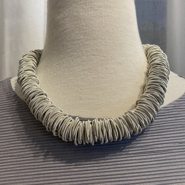 Grey Piano Wire Necklace