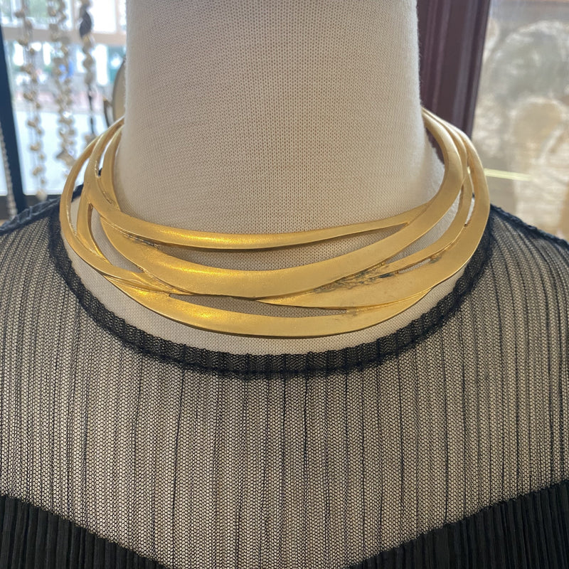 Satin Gold Cutout Collar