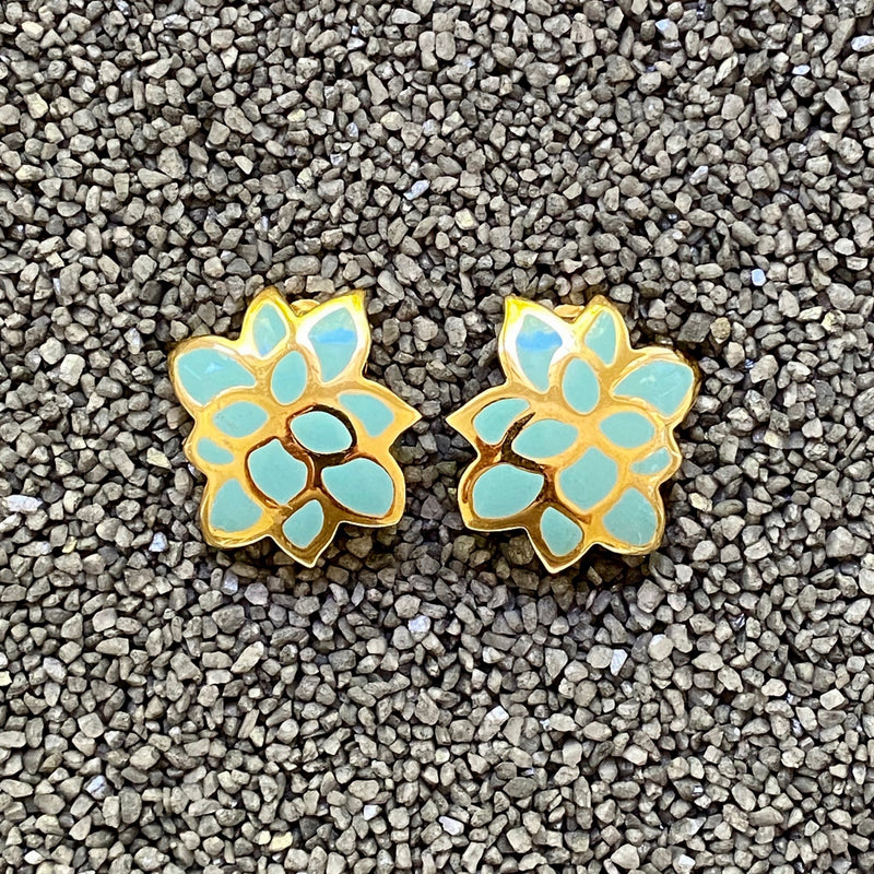 Turquoise And Gold Flower