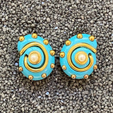 Snail Colors Gold  W/Center Pearl