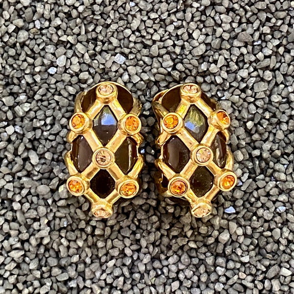 Brown And Gold W/ Yellow Crystals