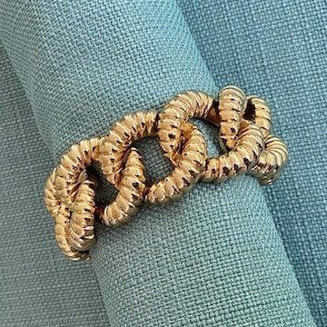Gold Texture Link Bracelet