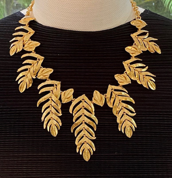 Satin Gold Feather Drop